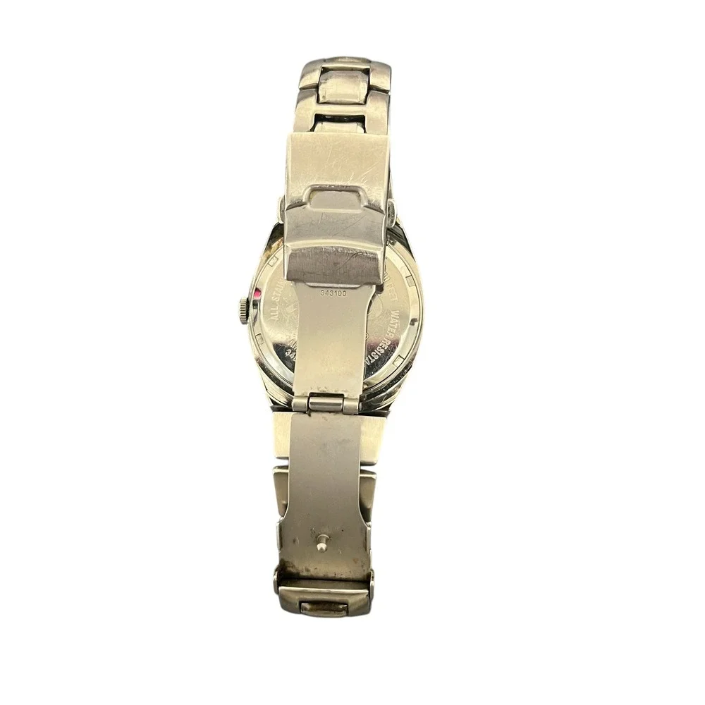 Fossil Blue AM-3506 Mens Watch‎ Stainless Steel Blue Dial Day Date Parts Only